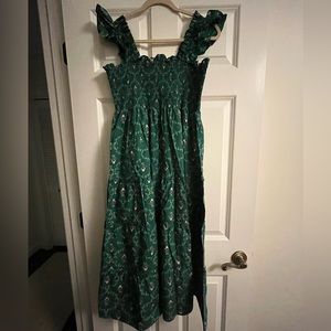 Ellie Nap Dress in Emerald Trellis